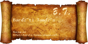 Baróti Tamás névjegykártya